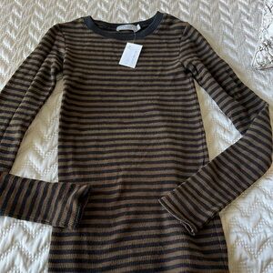 Vince xs ribbed thermal long sleeve top new with tags
